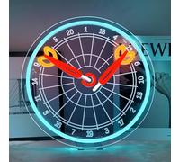 ineonlife Red Dart Neon Sign Wall Decor Dimmable Neon Light for Game Room | Blue 5-Levels Dartboard Led Sign USB Neon Wall Light Gift for Gamers, Games Led Signs for Darts Bar,Man Cave,Party,Beer Bar