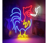 ineonlife Rooster Chicken Neon Sign Red Blue Led Signs for Wall Decor Animal Lights Room Decor Birthday Party Gifts Decoration Aesthetic