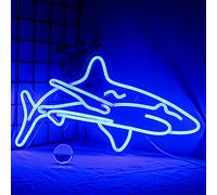 Ineonlife Shark Led Neon Sign for Bedroom Blue Neon Signs Wall Decorative 17''x9'' Acrylic USB Powered Unique Night Light For Boys Gifts Living Room Shop Hotel Bar Party Supplies