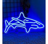 ineonlife Shark Neon Sign Dimmable Blue Shark Neon Light for Kids Room | Animal 5-Level Led Signs USB Neon Lights for Wall Decoration, Shark Neon Wall Light for Gift,Aquarium,Beach Bar,Surf Shops