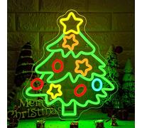 ineonlife Star Christmas Tree Neon Light Sign Star Christmas Tree Neon Sign for Wall Xmas Led Signs for Home,Living Room,New Year,Xmas Party,Holiday,Gifts