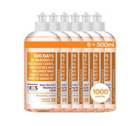 INEOS Next-Gen 2in1 Washing Up Liquid, 3L (500ml x 6), 1000 Sinkfuls, Dishwashing + Handwashing, Plant Powered, Pomelo + Yuzu, Packaging May Vary
