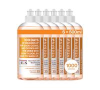 INEOS Next-Gen 2in1 Washing Up Liquid, 3L (500ml x 6), 1000 Sinkfuls, Dishwashing + Handwashing, Plant Powered, Pomelo + Yuzu, Packaging May Vary
