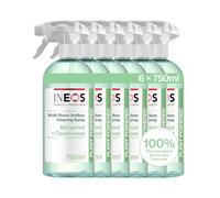 INEOS Next-Gen Cleaning Antibac Spray, 4.5L (750ml x 6), Multi-Room, Plant Powered, Limescale + Grease Remover, Kills 99.9% of Bacteria + Viruses, Bergamot + Cedarwood, Packaging May Vary