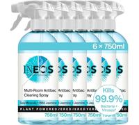 INEOS Next-Gen Cleaning Antibac Spray, 4.5L (750ml x 6), Multi-Room, Plant Powered, Limescale + Grease Remover, Kills 99.9% of Bacteria + Viruses, Sea Minerals + Wild Jasmine, Packaging May Vary