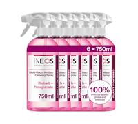 INEOS Next-Gen Cleaning Antibac Spray, 4.5L (750ml x 6), Multi-Room, Plant Powered, Limescale + Grease Remover, Kills 99.9% of Bacteria + Viruses, Rhubarb + Pomegranate, Packaging May Vary