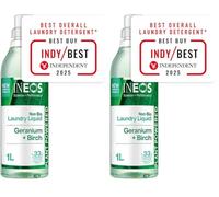 INEOS Next-Gen Non Bio Laundry Washing Liquid Detergent, 33 Washes (1L), High Performance Stain Remover For Clothes, Plant Powered, For Sensitive Skin, Geranium + Birch, Packaging May Vary (Pack of 2)