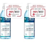 INEOS Next-Gen Non Bio Laundry Washing Liquid Detergent, 33 Washes (1L), Plant Powered, For Sensitive Skin, High Performance Stain Removal, Sea Minerals + Wild Jasmine (Pack of 2)
