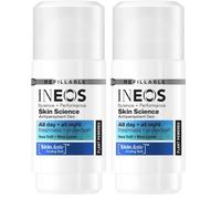 INEOS Skin Science - All Day + All Night 24H Freshness + Protection Antipersprirant Deodorant Roll On Sea Salt + Blue Lotus - With SkinActiv Cooling Tech™ - Plant Powered 50ml (Pack of 2)