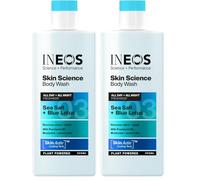 INEOS Skin Science - All Day Freshness With Provitamin B5 Body Wash Sea Salt + Blue Lotus - With SkinActiv Cooling Tech™ - Plant Powered 300ml (Pack of 2)