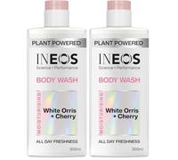 INEOS Skin Science - All Day Freshness With Provitamin B5 Body Wash White Orris + Cherry - With SkinActiv Cooling Tech™ - Plant Powered 300ml (Pack of 2)