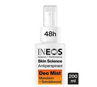 INEOS Skin Science, All Day + Night 24H Freshness + Protection Antipersprirant Deodorant Mist Spray Mandarin + Sandalwood, Aerosol Free + Lasts 10X Longer Than Ordinary Antiperspirant, Plant Powered