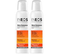 INEOS Skin Science - Unbeatable Protection Against Odour + Sweat. All Day + All Night. Aerosol Antiperspirant Deodorant Mandarin + Sandalwood - Plant Based Essential Oils 200ml (Pack of 2)