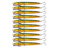 INEOUT 10 Pcs/set 10g 20g 30g 40g 60g Cast Metal Bait Fishing Lures Lot Jigs Trout Hard Baits Pesca Fish Jigging Saltwater(A 10 PCS 2 Hook,10G)