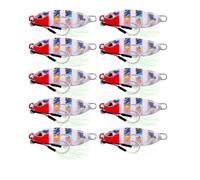 INEOUT 10 Pcs/set Metal Jig Spoon Lure Artificial Bait Shore Slow Jigging Bass Fishing Tackle 10g 15g 20g 30g 40g 50g(C 10 pcs bait,15G)
