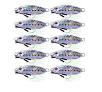INEOUT 10 Pcs/set Metal Jig Spoon Lure Artificial Bait Shore Slow Jigging Bass Fishing Tackle 10g 15g 20g 30g 40g 50g(G 10 pcs bait,40G)