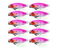 INEOUT 10 Pcs/set Metal Jig Spoon Lure Artificial Bait Shore Slow Jigging Bass Fishing Tackle 10g 15g 20g 30g 40g 50g(I 10 pcs bait,15G)