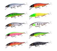 INEOUT 10-piece fishing bait set black minnow crank fish 11.5cm 13.9g hard bait swing floating fishing bait set