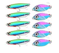 INEOUT 10Pcs Fishing Spoon Lure Set 5g 10g 15g 20g 40g Metal Trout Lures Casting Pesca Spoon Jig Sea Fishing Lure Tackle Saltwater Bass(I-10PCS 20G)