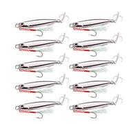 INEOUT 10pcs/lot Japen Metal Cast Jig Spoon 10/15/20/30/40/60g Shore Casting Jigging Fish Sea Bass Fishing Lure Artificial Bait Tackle(10PCS Silver,7G 4.5CM)