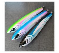 INEOUT 3PCS Saltwater Big Game Wood Bait 22cm/18cm 120g/70g Trolling Lure Deep Sea Pencil Boat Fishing Artificial Bait fishing lure(MT20 3PCS,18CM 70G)