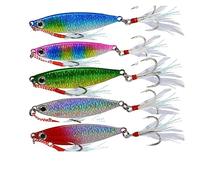 INEOUT 5 Pcs/lot 7g 10g 15g 20g 30g Cast Metal Baits Spinner Fishing Lures Jigs Trout Fishing Hard Tackle Fish Jigging Set Bait(Bait 5 pcs MIX,30g)