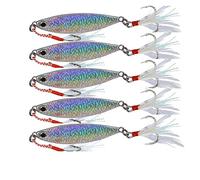 INEOUT 5 Pcs/lot 7g 10g 15g 20g 30g Cast Metal Baits Spinner Fishing Lures Jigs Trout Fishing Hard Tackle Fish Jigging Set Bait(Silver bait 5 pcs,30g)