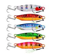 INEOUT 5 Pcs/lot Metal Jigs Baits 15g 20g 30g 40g 60g Cast Fishing Lures Trout Hard Tackle Pesca Fish Jigging Set(30G)