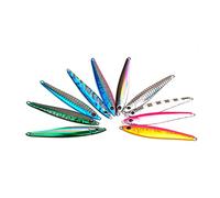 INEOUT 5PCS Deep sea fishing metal jigging hook spoon bait spoon hook bait 35g/9cm bass saltwater river lake ocean beach(Mix color)