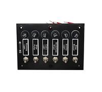 INEOUT 6 Gang DC 12V/24V Fused ON/OFF Toggle Switch Panel Compatible With Marine Boat Caravan RV With 6 Screws Car Accessories