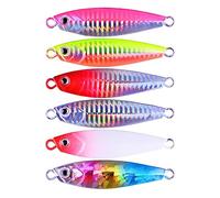 INEOUT 6pcs/lot Metal Jigs Lures 7g 10g 15g 20g 30g 40g Fishing Lure Jig Spoon Spinnerbait Lures Fish Jigging Saltwater Fishing Tackle(A,40g)