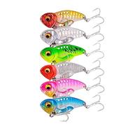 INEOUT 6PCS/LOT Metal VIB Fishing Lures 5G 7G 10G Vibration Bait For Pike Bass Trout Wobble Artificial Hard Baits Spinner Spoon Lure(2 Hooks,5g-6pcs)