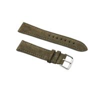INEOUT Genuine Leather Suede Watch Strap Leather Retro Watchband 18mm 19mm 20mm 22mm Gray Blue Watch Accessories(Green,22mm)