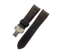 INEOUT Handmade Genuine Leather Curved End Watchband 22mm 23mm 24mm Compatible With Tissot T035 Watch Band Strap Steel Buckle Wrist Bracelet(Red line SL clasp,23mm)