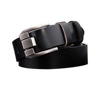 INEOUT Retro Fashion Belt Pin Buckle Jeans Men's Belt Genuine Leather Business Formal Luxury Designer Brand Belts Compatible With Men(115CM,Black)