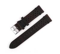 INEOUT Retro Genuine Leather Watchband 18mm 20mm 22mm 24mm Calfskin Watch Straps Porous Breathable Handmade(Dark brown bk-wire,24mm)