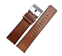 INEOUT Retro Genuine Leather Watchband Compatible With Diesel DZ4343 DZ4323 DZ7406 Watch Strap Vintage Italian Leather 22mm 24mm 26mm Men Bracelet(Brown silver clasp,26mm)