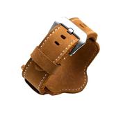 INEOUT Retro Thick Genuine Leather Watchband Watch Band Men Wrist Strap Wristwatches 20 22 24mm 26mm Brown Black With Mat(Brown silver buckle,20mm)