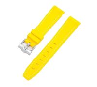 INEOUT Suitable For Curved End Diving Silicone Rubber Wrist Strap, Suitable Compatible With Submariner Watch Strap 20mm(Yellow)