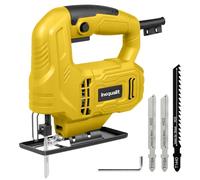 Inequalit Jigsaw 400W - Speed Regulator (0-3000 CPM) + Adjustable Cutting Angle (±45°) + Safety Lock + 3 Blades Included (Wood/Metal/PVC)