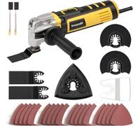 Inequalit Oscillating Tool,400W Oscillating Multi Tool Kit with 6 Variable Speed 15000-22000 OPM,3° Oscillation Angle, Quick Release System and 30-Piece Accessory Set for Cutting, Sanding, Grinding