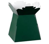 Inerra Florist Boxes - Pack of 2 - Living Vase for Flowers, Hand Tied Bouquet Box Making (Dark Green)