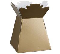 Inerra Florist Boxes - Pack of 2 - Living Vase for Flowers, Hand Tied Bouquet Box Making (Gold)