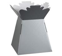 Inerra Florist Boxes - Pack of 2 - Living Vase for Flowers, Hand Tied Bouquet Box Making (Silver)