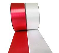 INERRA Ribbon Multipack - 2 x 100 Yard Rolls (Red & White) Wedding Flowers Gift Decoration & Christmas