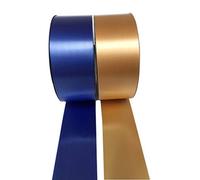 INERRA Ribbon Multipack - 2 x 100 Yard Rolls (Royal Blue & Gold) Wedding Flowers Gift Decoration & Christmas
