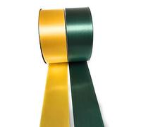INERRA Ribbon Multipack - 2 x 100 Yard Rolls (Yellow & Hunter Green) Wedding Flowers Gift Decoration & Christmas