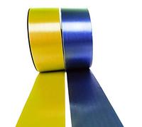 INERRA Ribbon Multipack - 2 x 100 Yard Rolls (Yellow & Royal Blue) Wedding Flowers Gift Decoration & Christmas