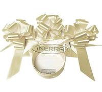 INERRA Wedding Car Decoration Kit - 3 x Large Pre-Assembled 7” Bows with 14-Loops and 7 Metres of Ribbon - With Colour Match (Cream)