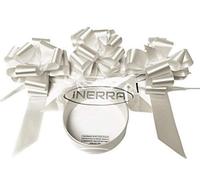 INERRA Wedding Car Decoration Kit - 3 x Large Pre-Assembled 7” Bows with 14-Loops and 7 Metres of Ribbon - With Colour Match (White)